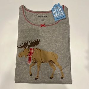 Little Blue House Long Sleeve Moose Shirt Size Large NWT